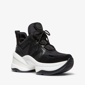 Michael Kors Olympia Canvas and Suede Trainer size 7